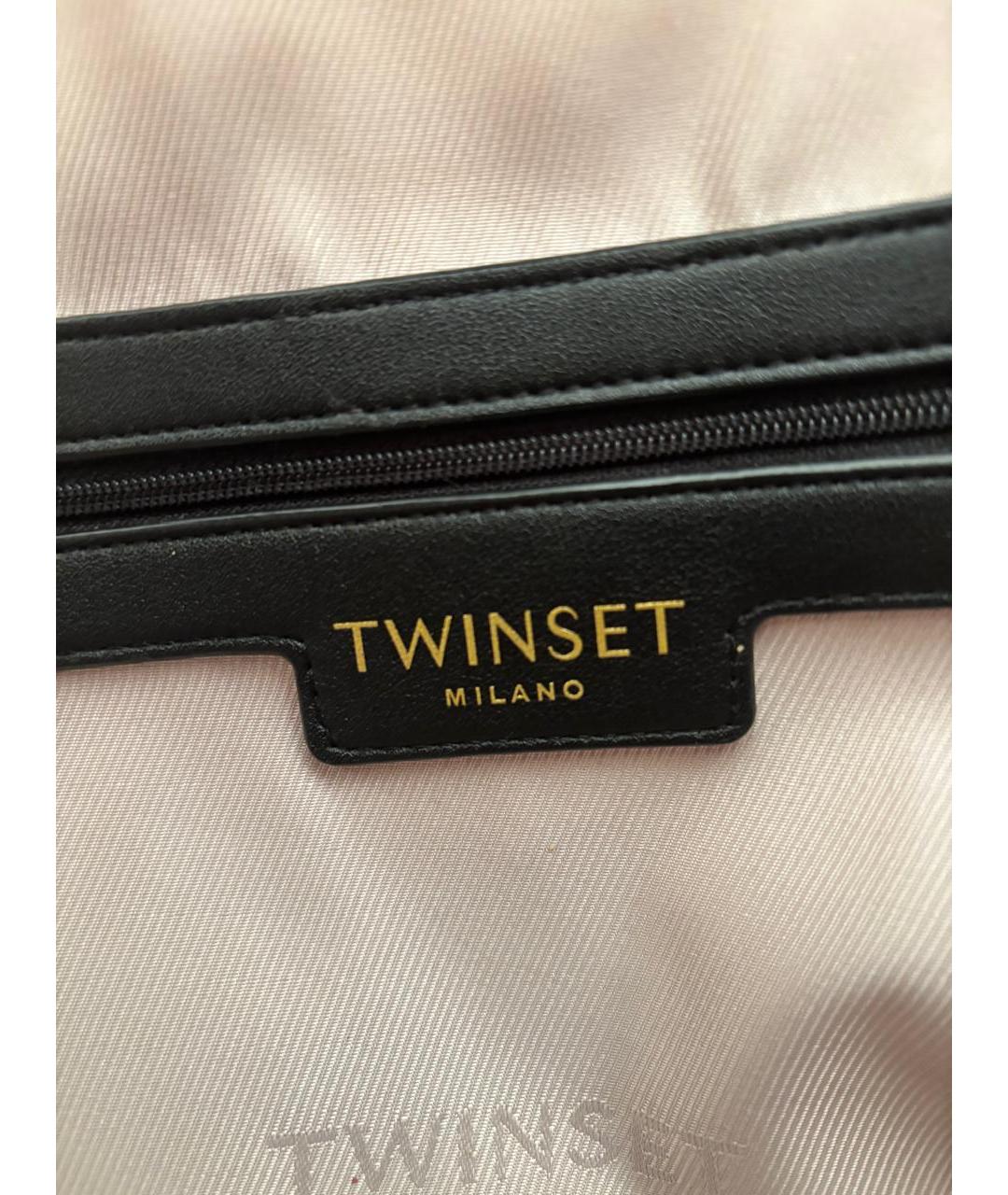TWIN-SET Бежевая хлопковая сумка через плечо, фото 3