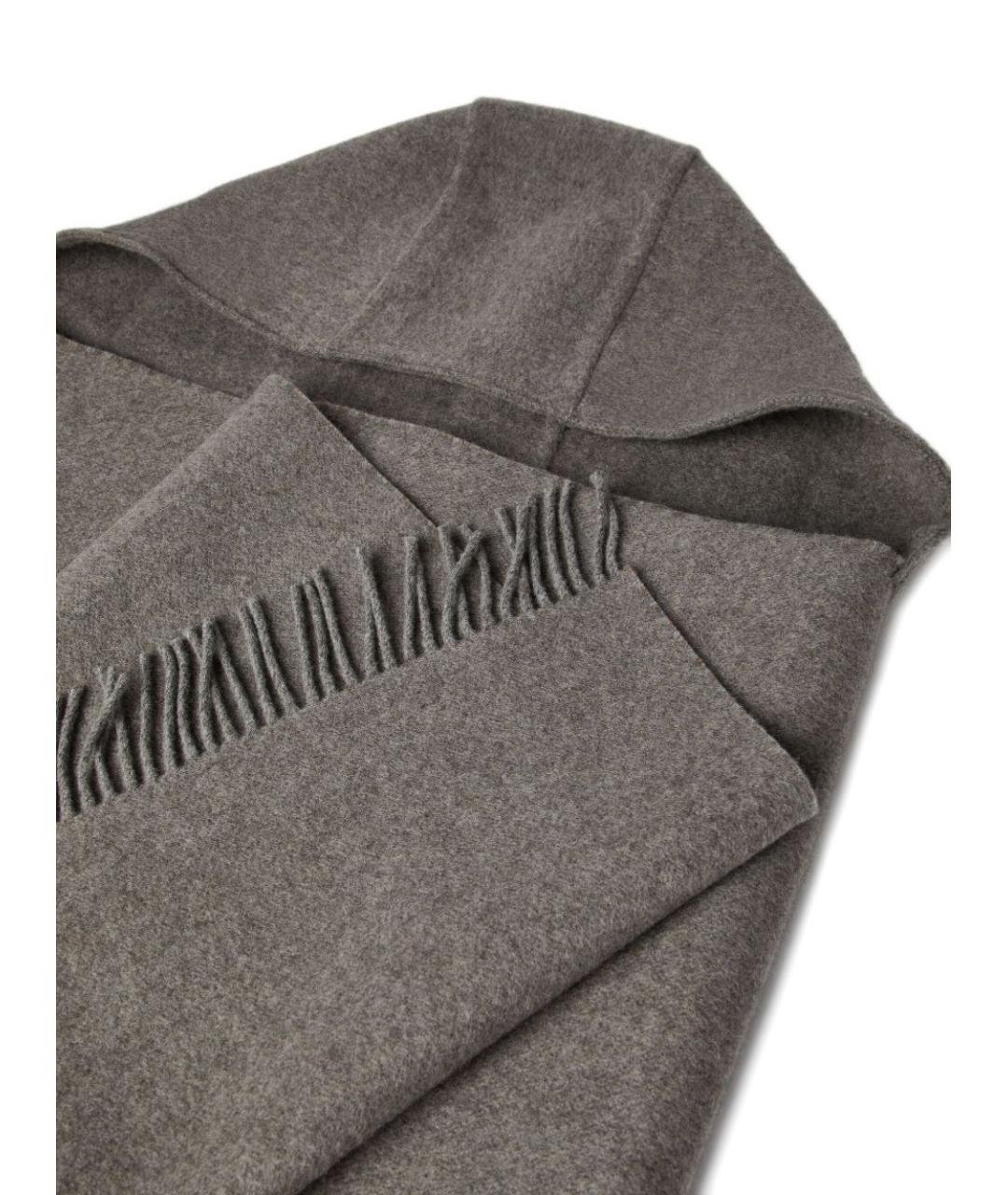 BRUNELLO CUCINELLI Серый шерстяной шарф, фото 4