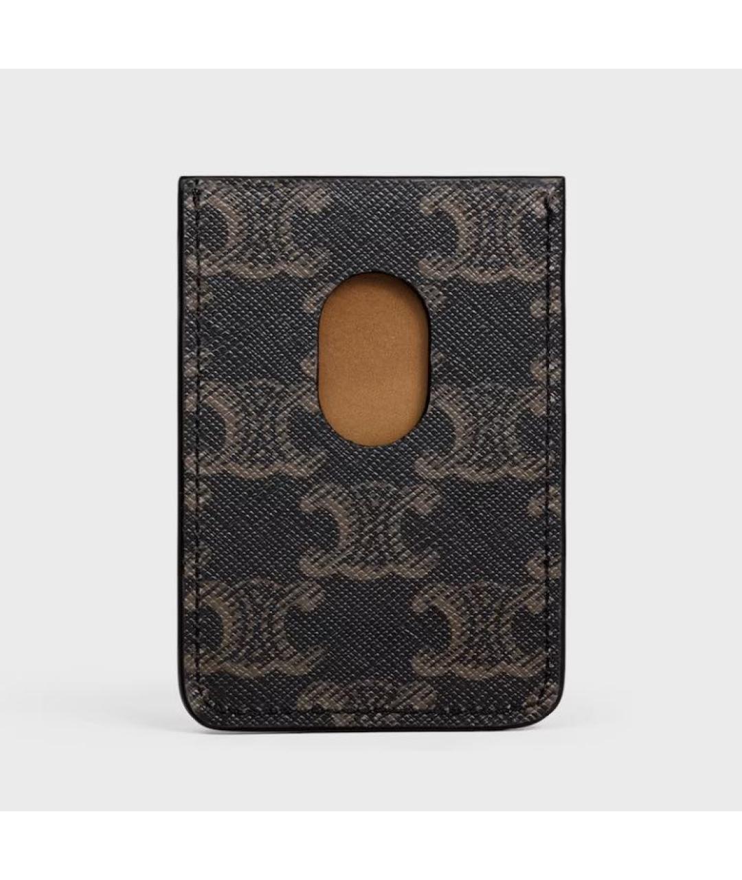 CELINE Коричневый кожаный кардхолдер, фото 2