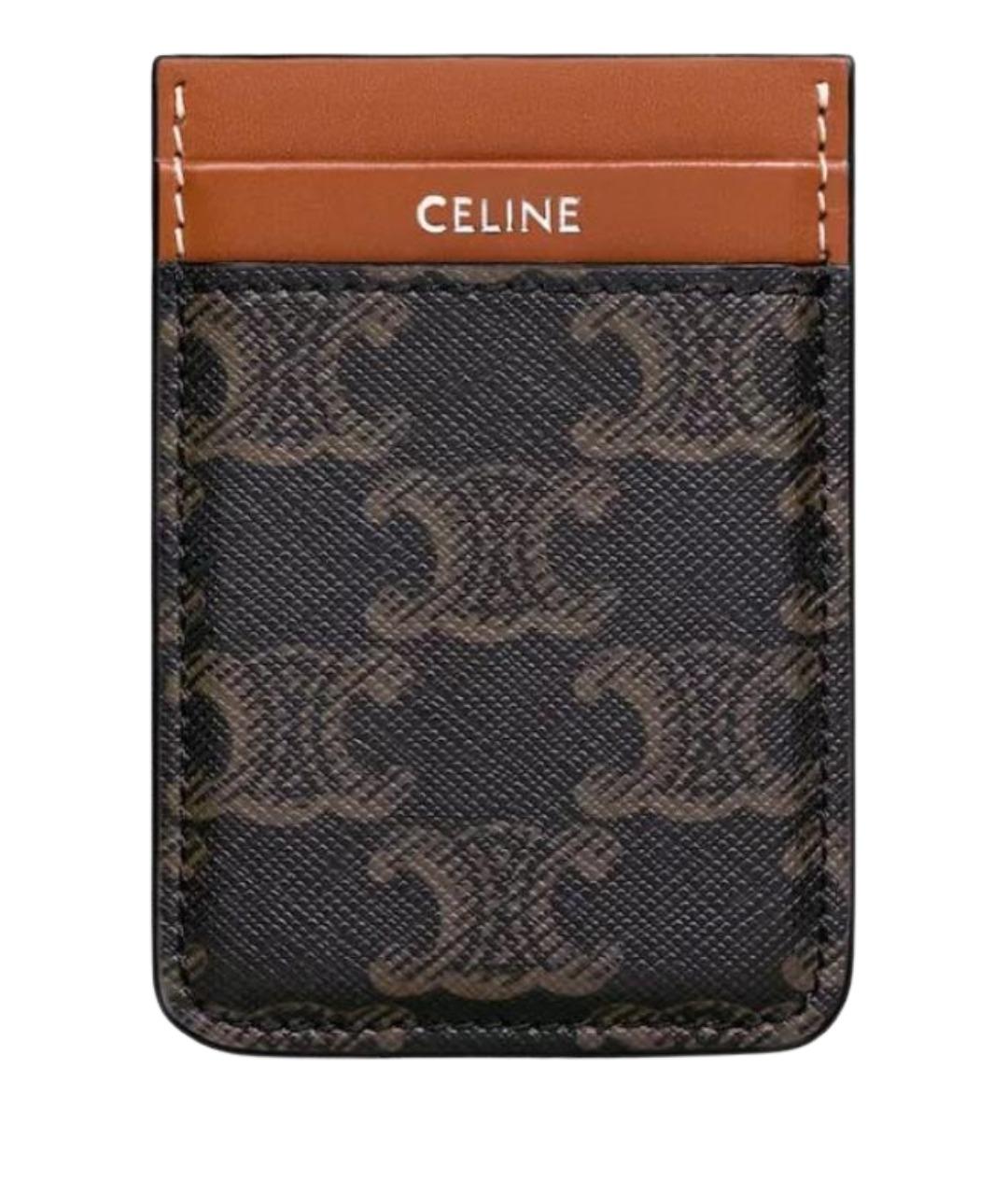 CELINE Коричневый кожаный кардхолдер, фото 1