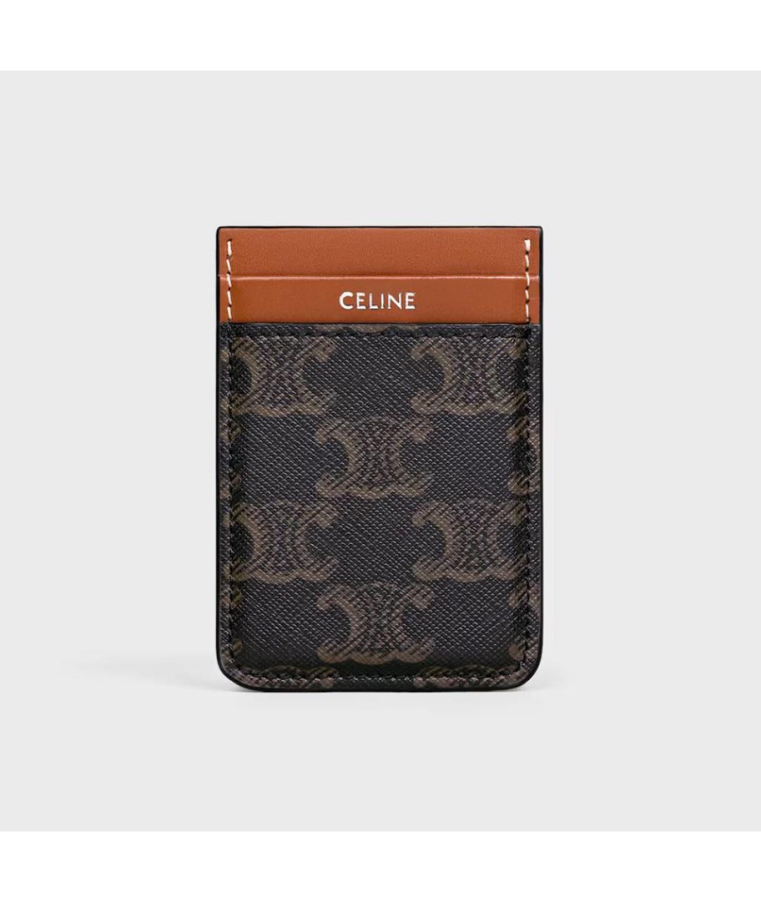 CELINE Коричневый кожаный кардхолдер, фото 5