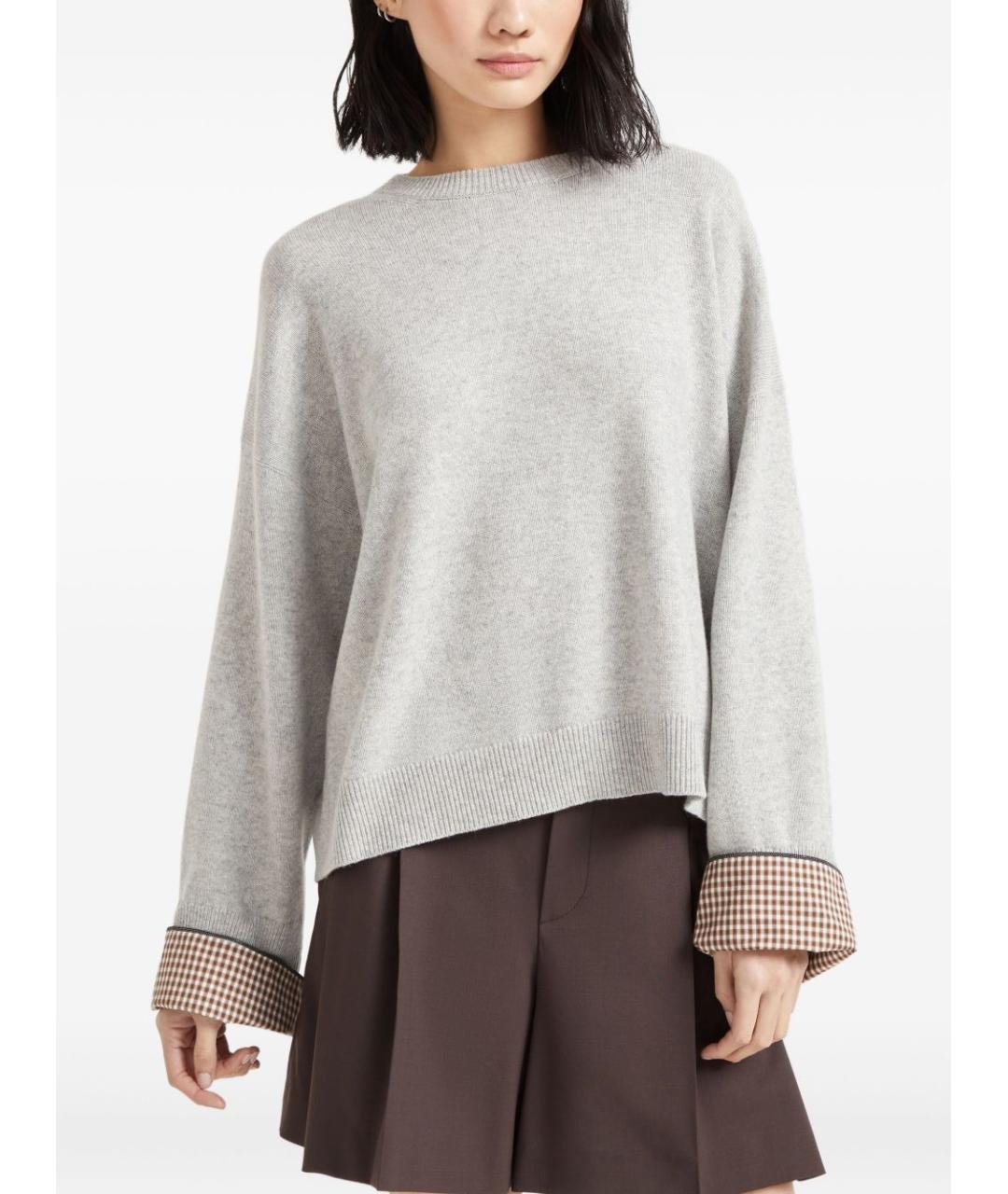 BRUNELLO CUCINELLI Серый кашемировый джемпер / свитер, фото 2