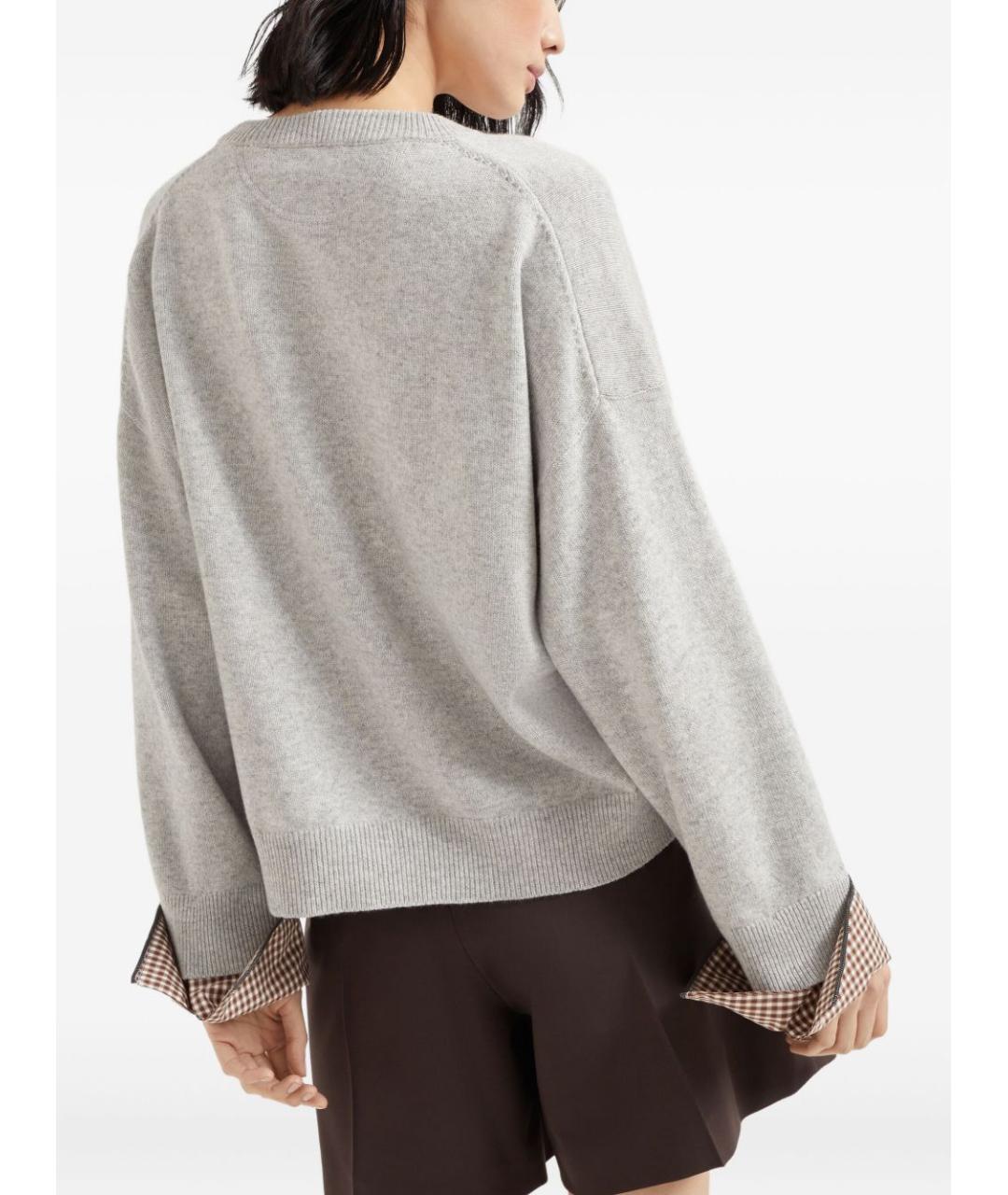 BRUNELLO CUCINELLI Серый кашемировый джемпер / свитер, фото 3