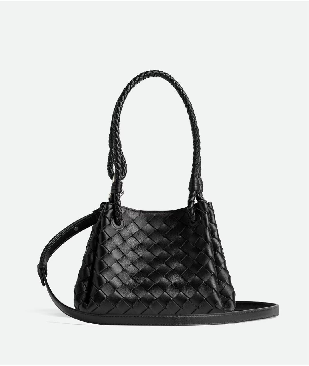 BOTTEGA VENETA Черная кожаная сумка через плечо, фото 5