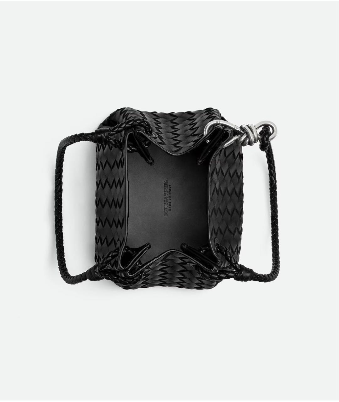 BOTTEGA VENETA Черная кожаная сумка через плечо, фото 3