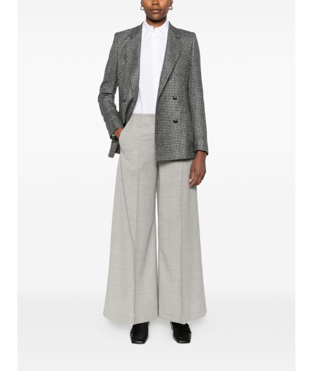 BRUNELLO CUCINELLI Серые шерстяные прямые брюки, фото 5