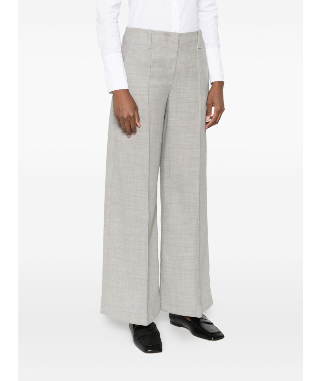 BRUNELLO CUCINELLI Серые шерстяные прямые брюки, фото 2