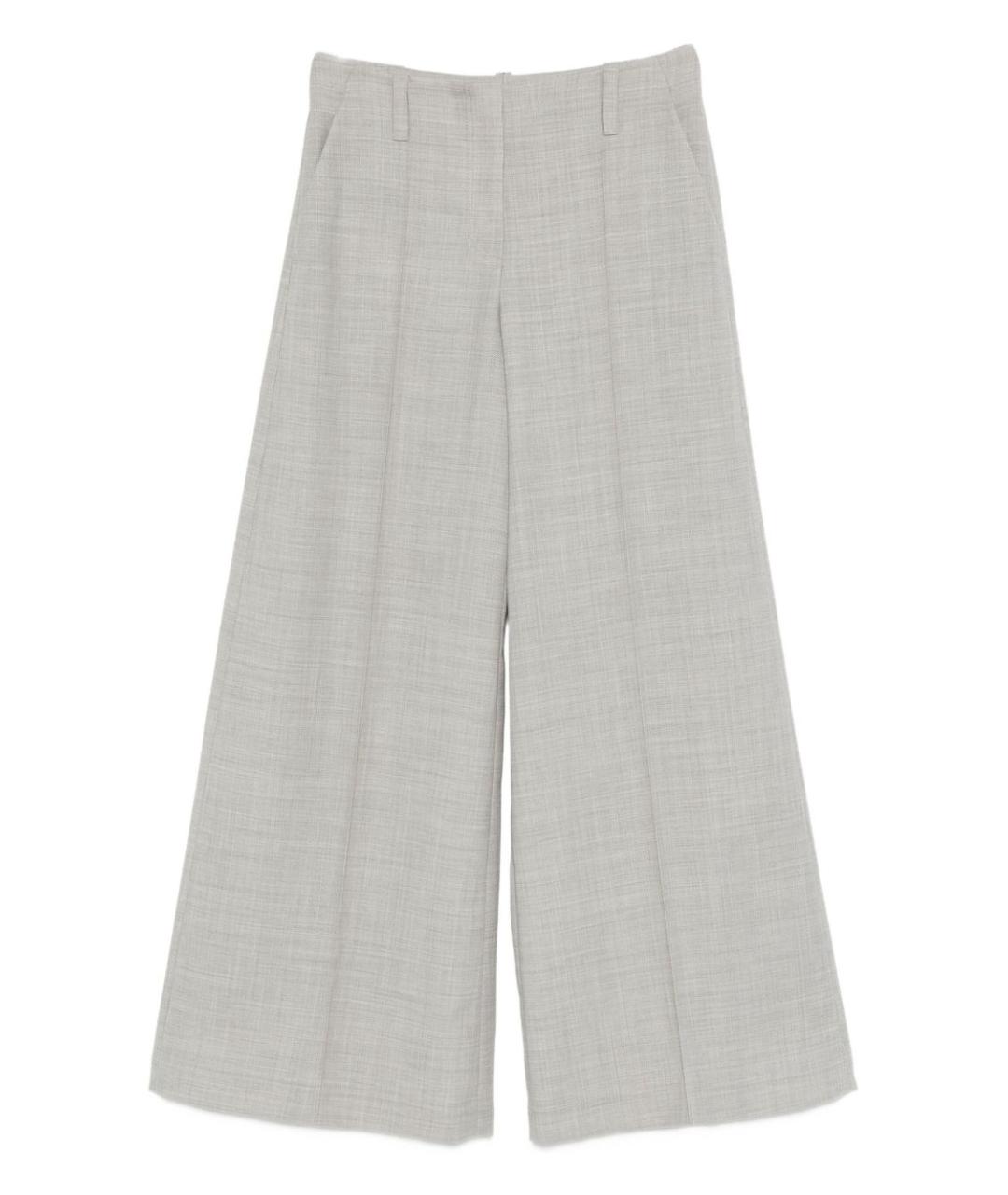 BRUNELLO CUCINELLI Серые шерстяные прямые брюки, фото 1