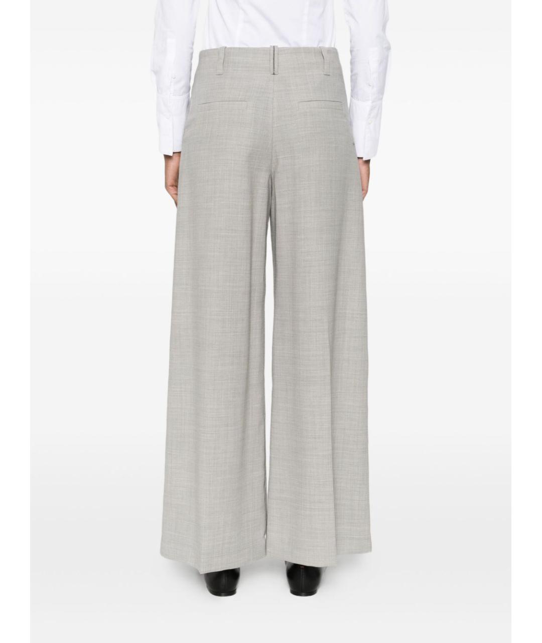 BRUNELLO CUCINELLI Серые шерстяные прямые брюки, фото 4