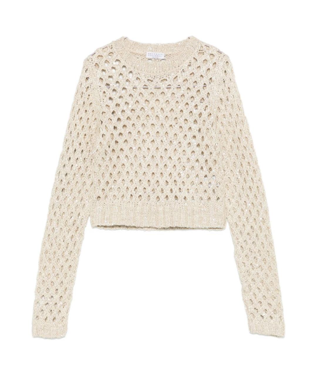 BRUNELLO CUCINELLI Бежевый полиэстеровый джемпер / свитер, фото 1