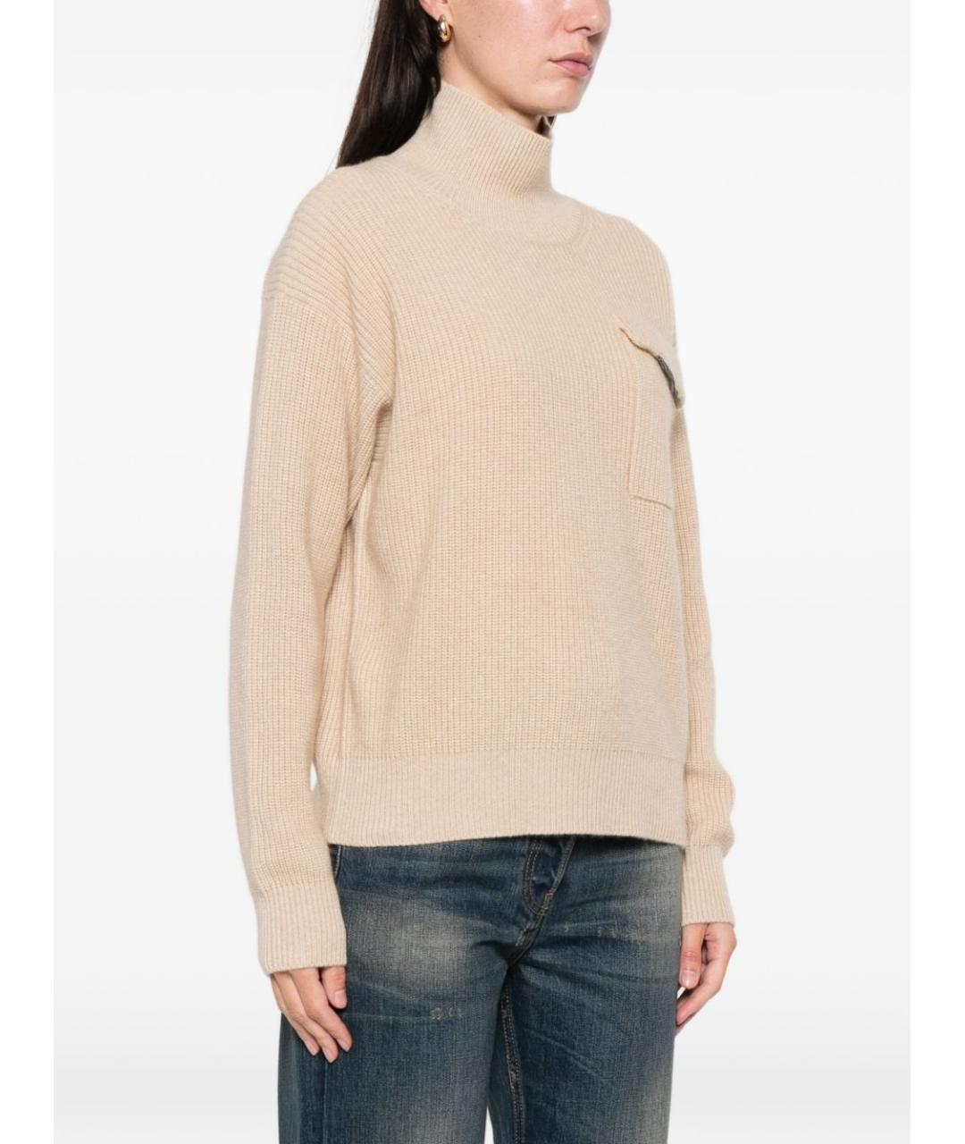 BRUNELLO CUCINELLI Бежевый кашемировый джемпер / свитер, фото 3