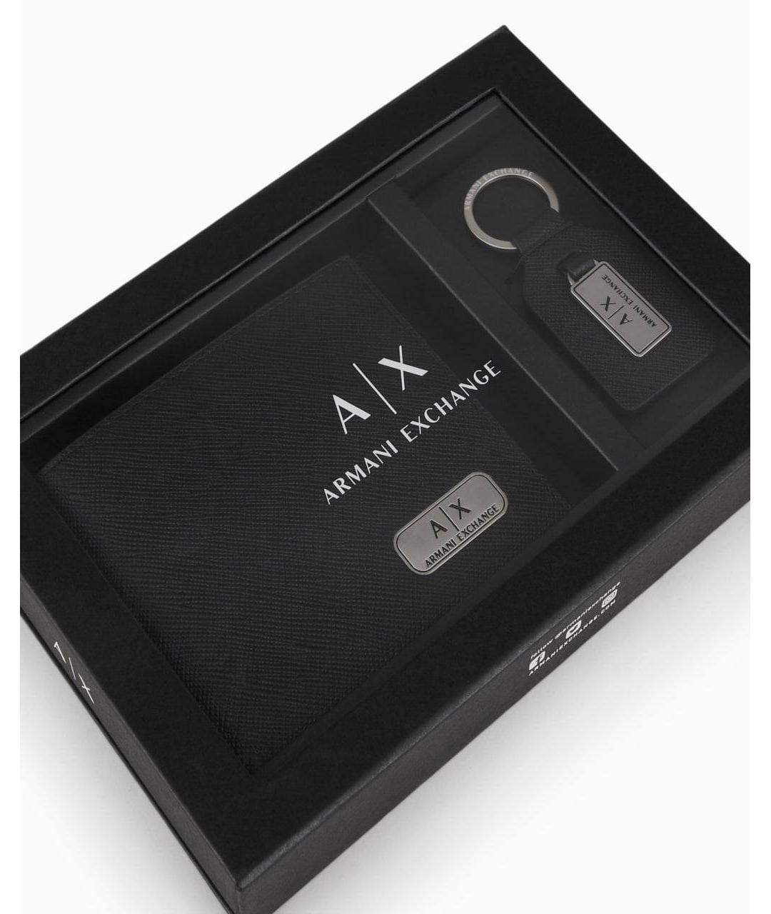 ARMANI EXCHANGE Черный кожаный кошелек, фото 4