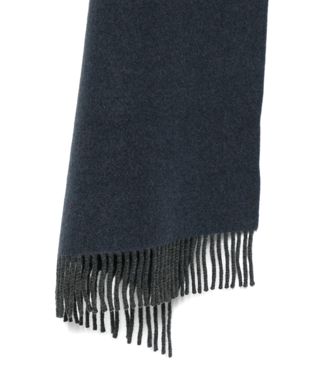 BRUNELLO CUCINELLI Синий шерстяной шарф, фото 2
