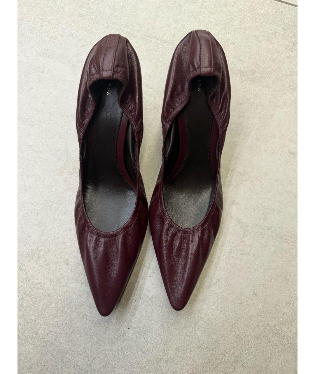 THE ROW Бордовые кожаные туфли, фото 2