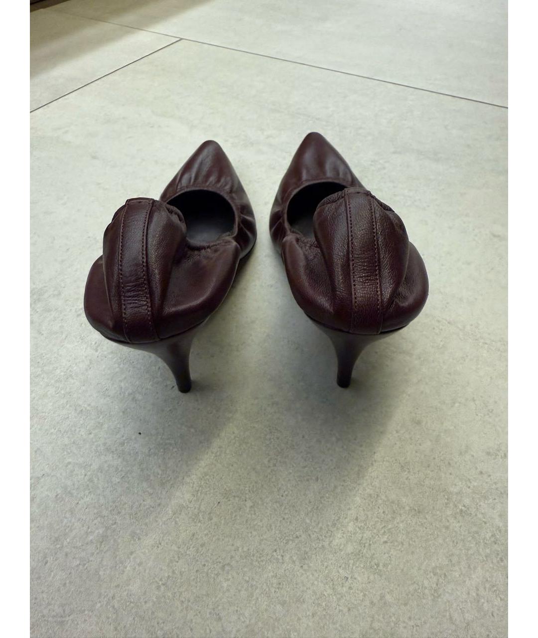 THE ROW Бордовые кожаные туфли, фото 3