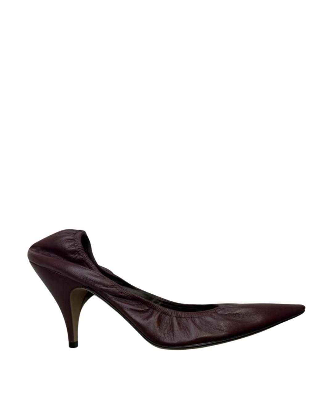 THE ROW Бордовые кожаные туфли, фото 1