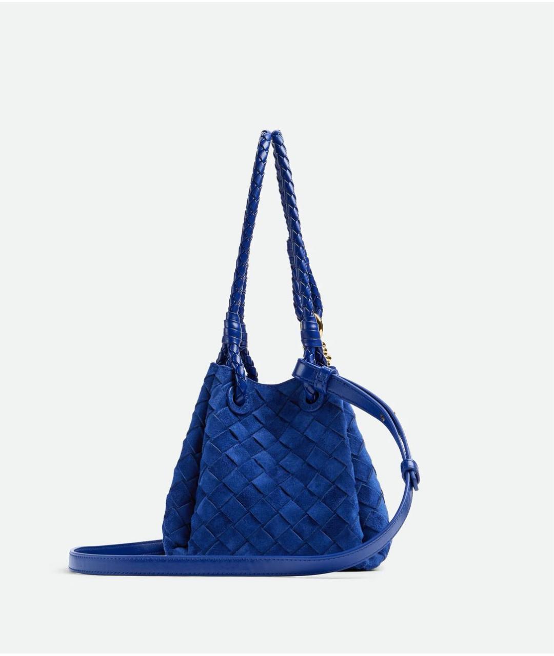 BOTTEGA VENETA Синяя кожаная сумка через плечо, фото 4