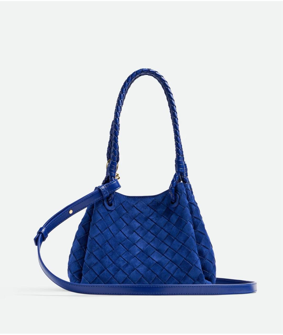 BOTTEGA VENETA Синяя кожаная сумка через плечо, фото 5