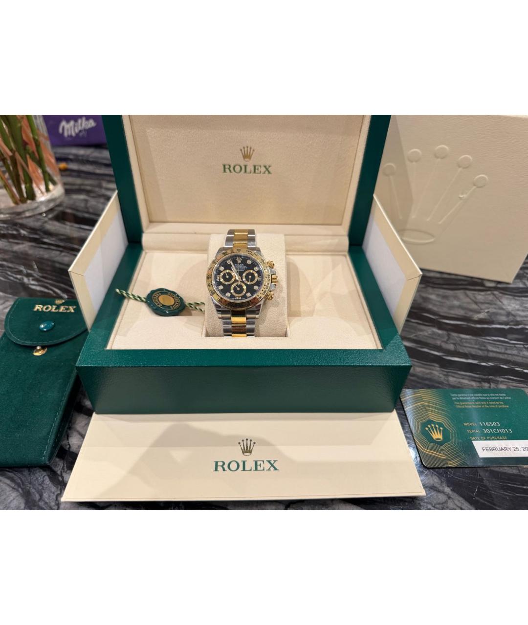 ROLEX Серебряные часы из желтого золота, фото 4