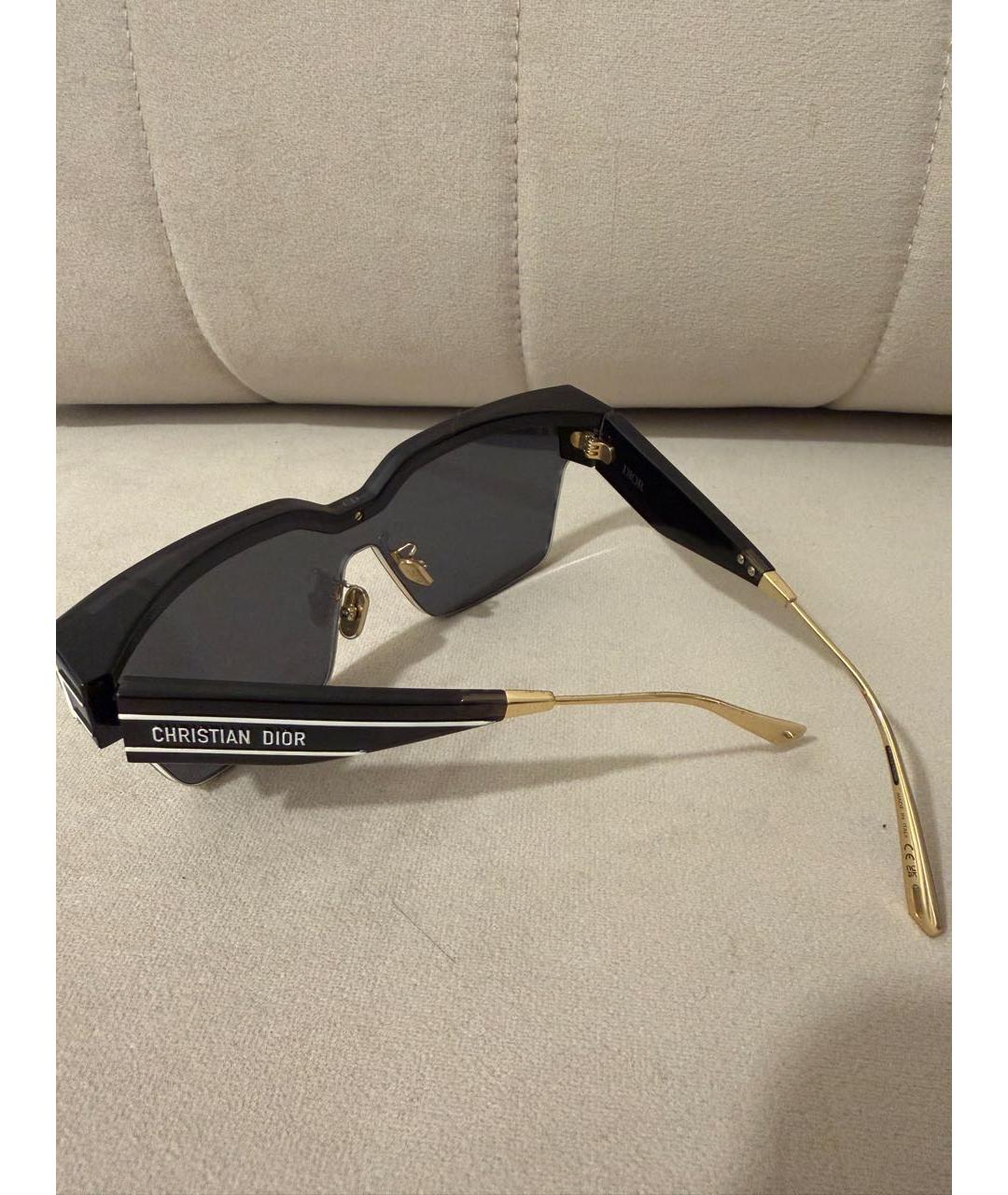 CHRISTIAN DIOR Черные пластиковые солнцезащитные очки, фото 4