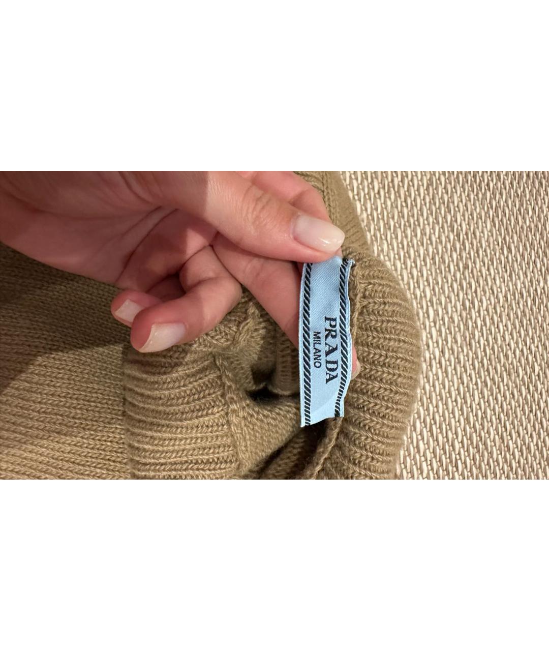 PRADA Коричневый шерстяной джемпер / свитер, фото 8