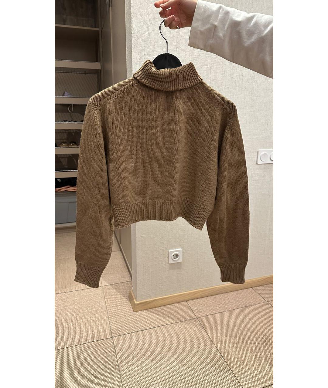 PRADA Коричневый шерстяной джемпер / свитер, фото 3