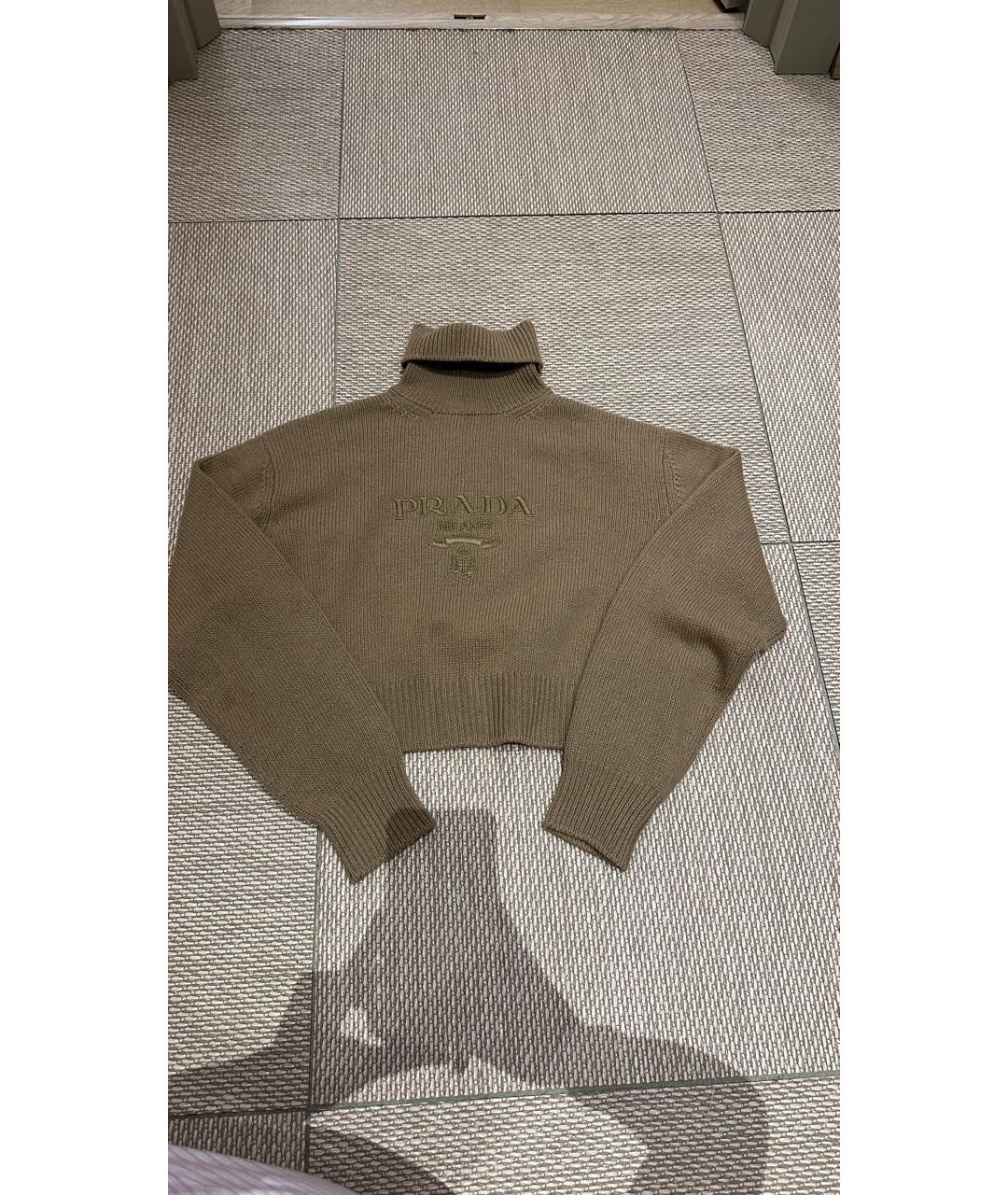 PRADA Коричневый шерстяной джемпер / свитер, фото 6