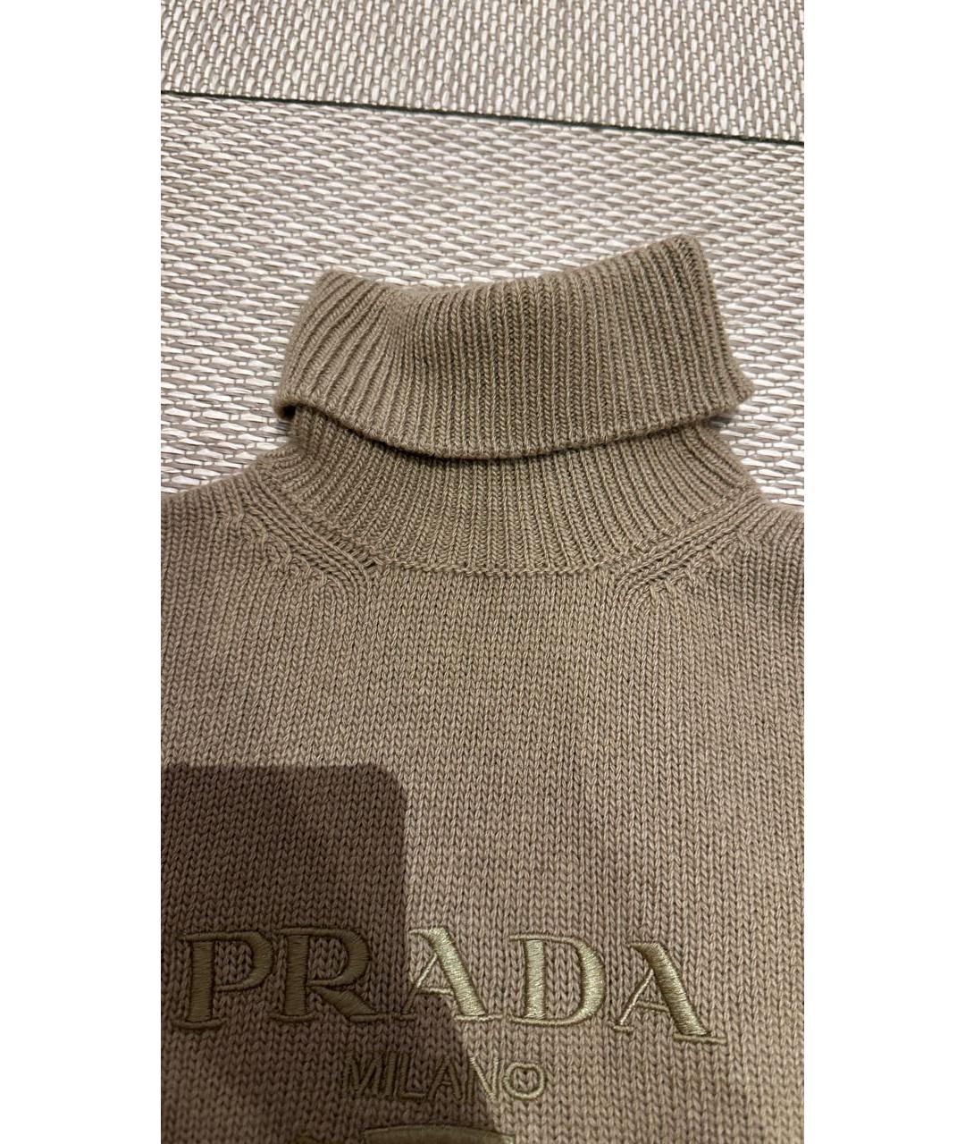 PRADA Коричневый шерстяной джемпер / свитер, фото 4