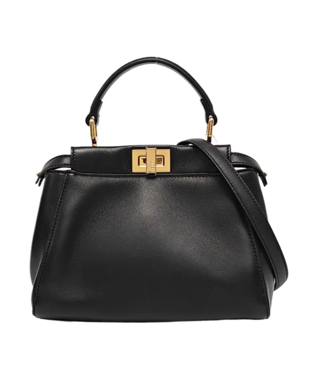 FENDI Черная сумка через плечо из лакированной кожи, фото 1