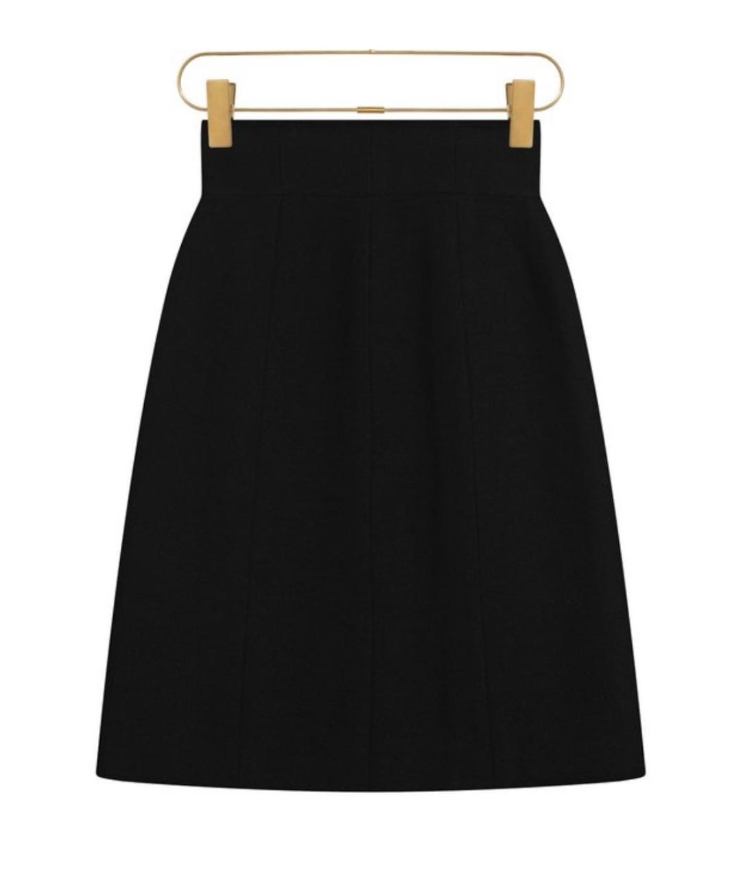 CHANEL Черная шерстяная юбка миди, фото 2