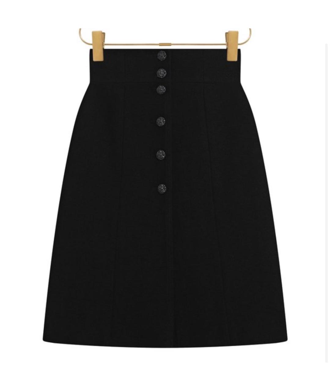 CHANEL Черная шерстяная юбка миди, фото 4