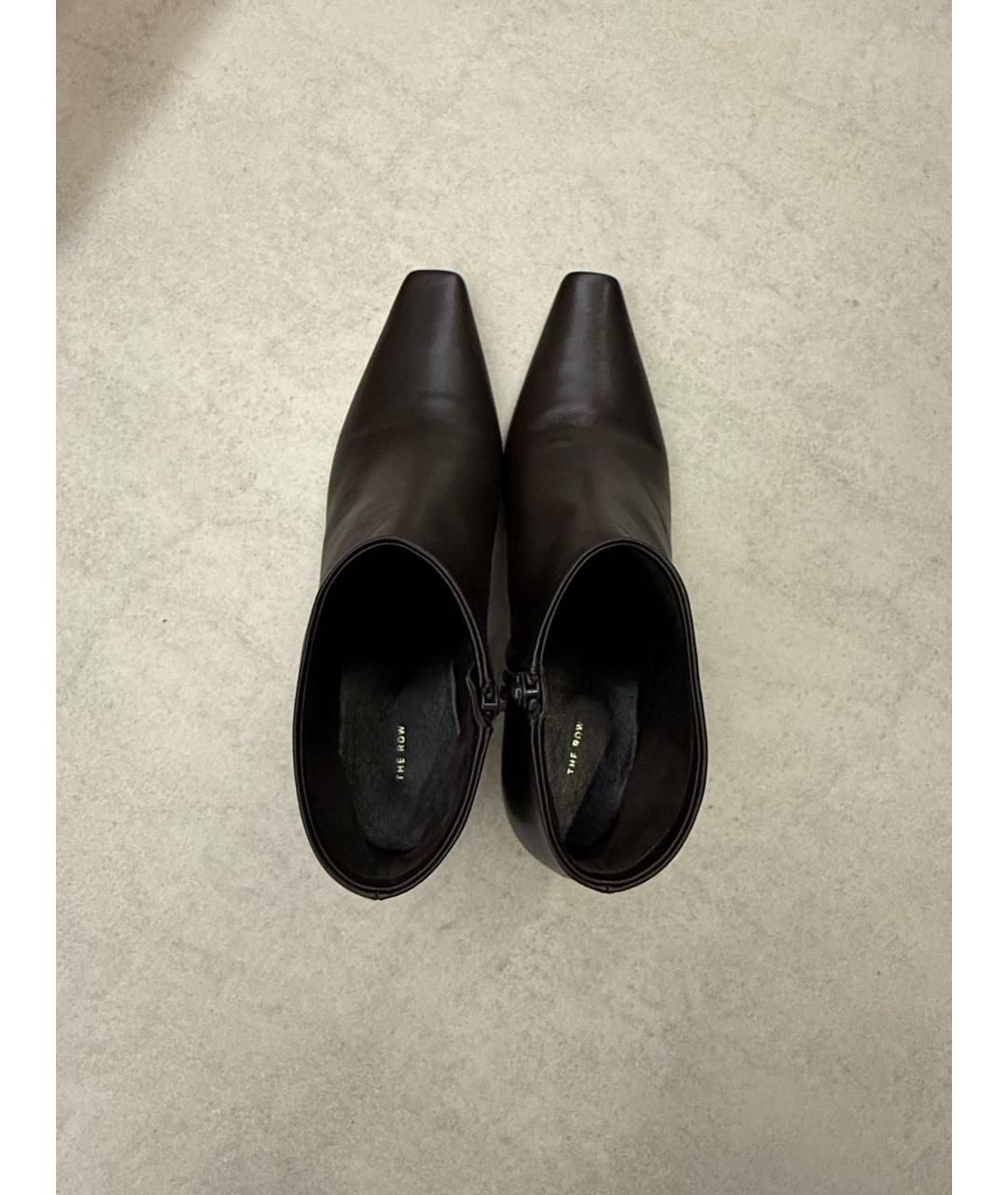 THE ROW Коричневые кожаные ботильоны, фото 3