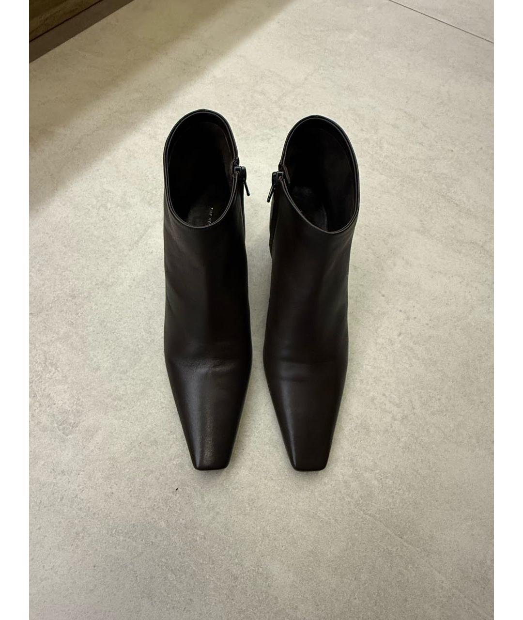 THE ROW Коричневые кожаные ботильоны, фото 2