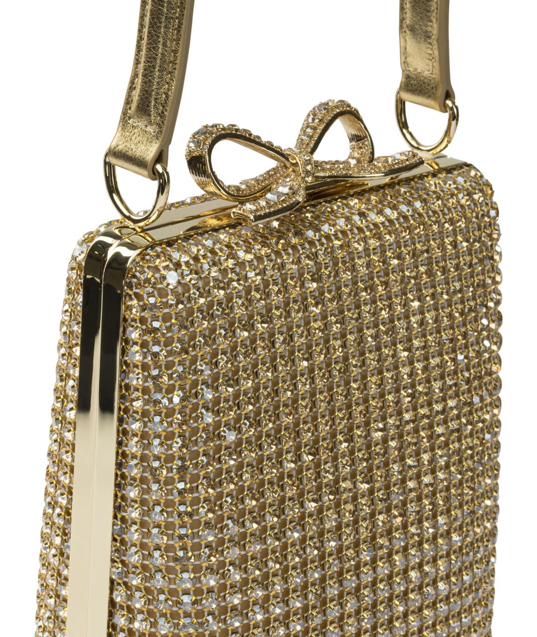 SELF-PORTRAIT Золотая синтетическая сумка с короткими ручками, фото 4