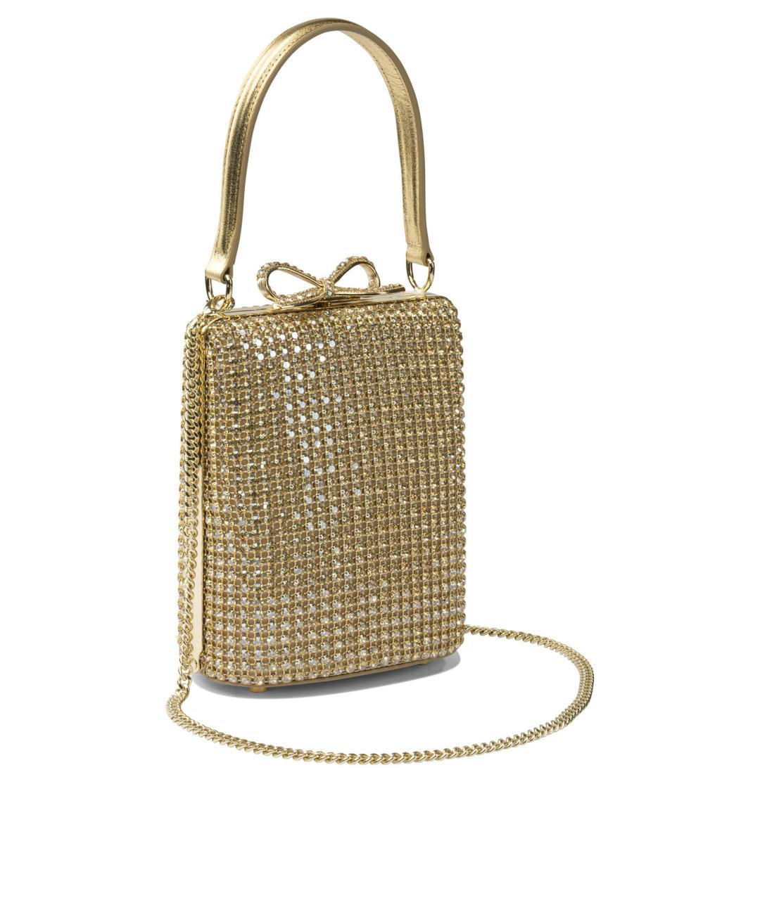SELF-PORTRAIT Золотая синтетическая сумка с короткими ручками, фото 2
