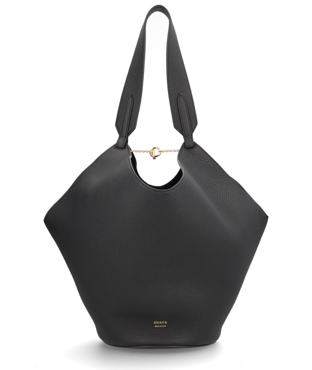 KHAITE Черная кожаная сумка тоут, фото 1