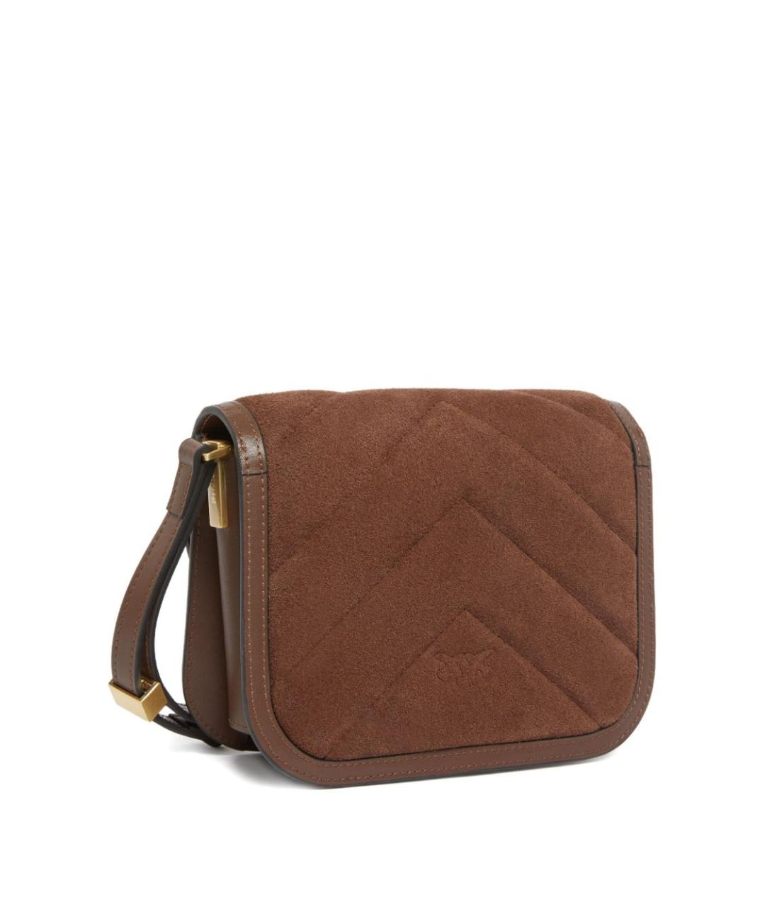 PINKO Коричневая кожаная сумка через плечо, фото 3