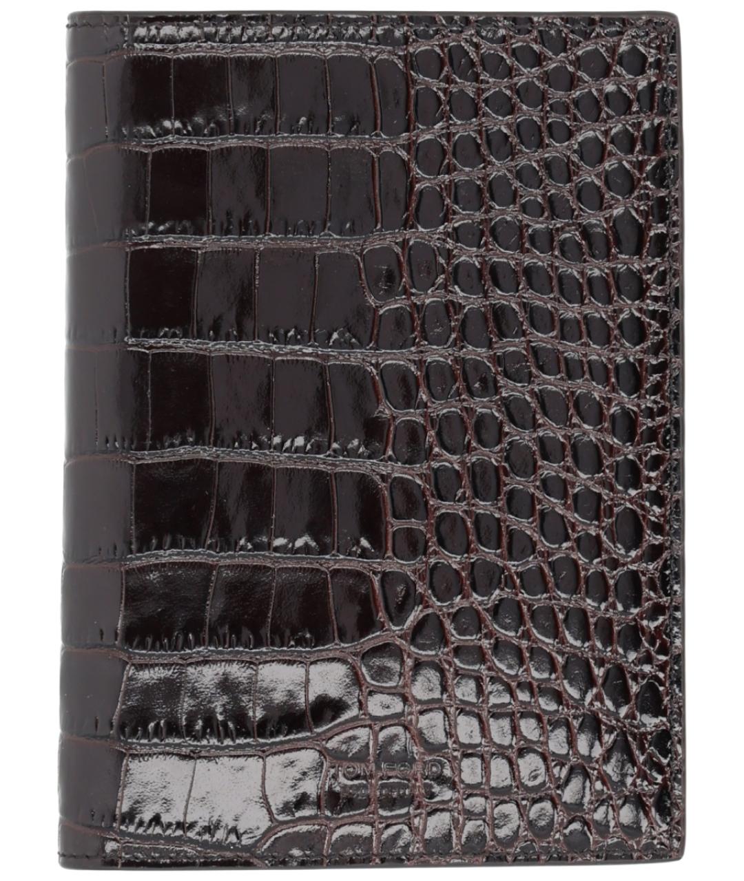 TOM FORD Коричневый кожаный кошелек, фото 1