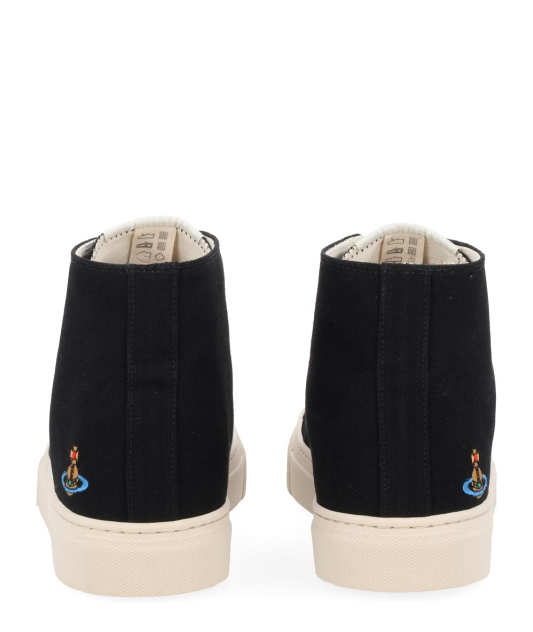 VIVIENNE WESTWOOD Черные текстильные низкие кроссовки / кеды, фото 4