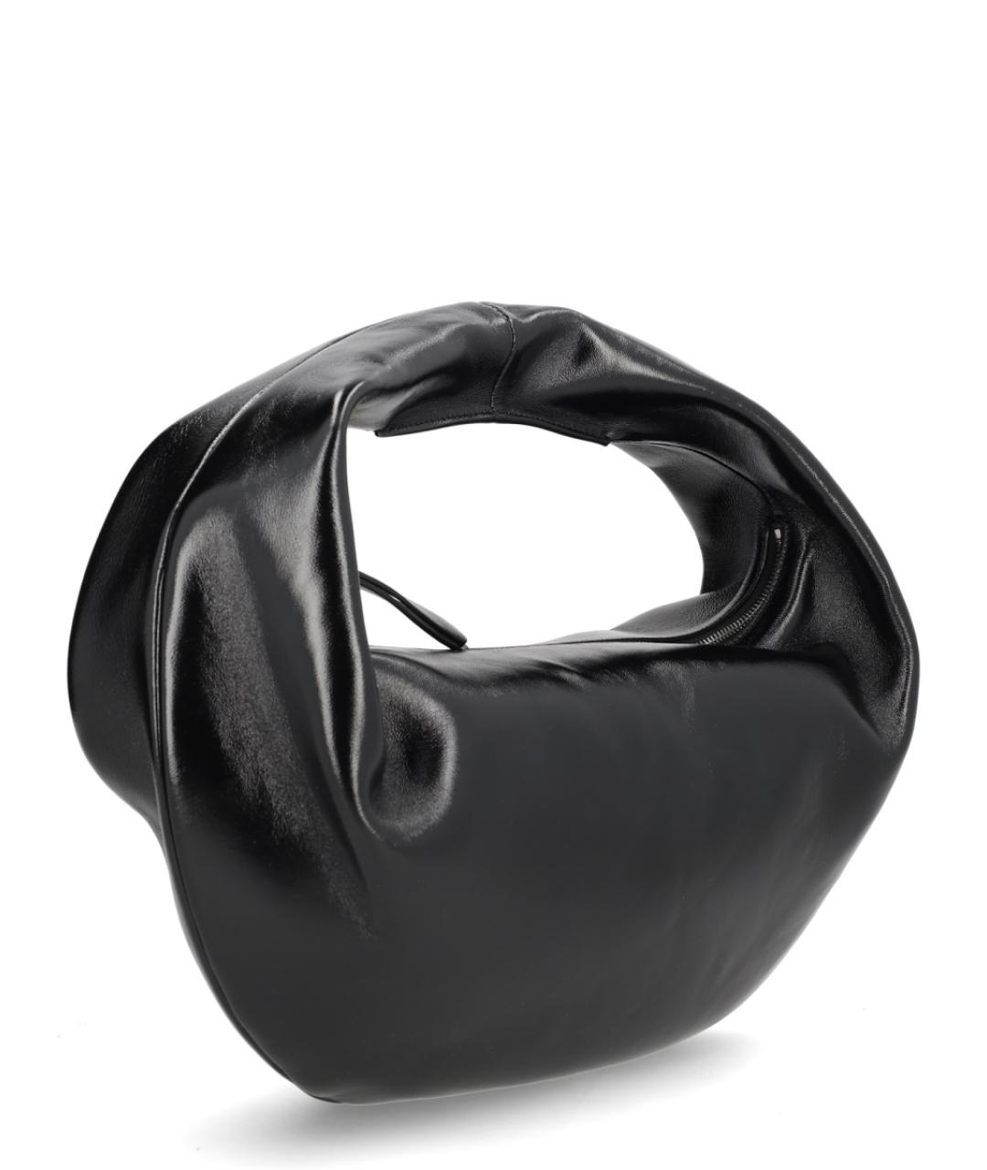 KHAITE Черная кожаная сумка с короткими ручками, фото 3