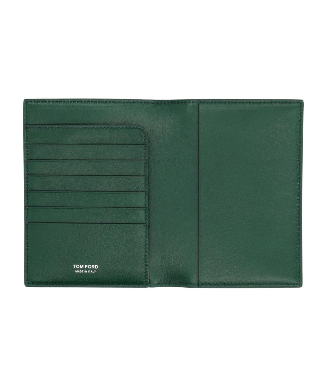 TOM FORD Зеленый кожаный кошелек, фото 3