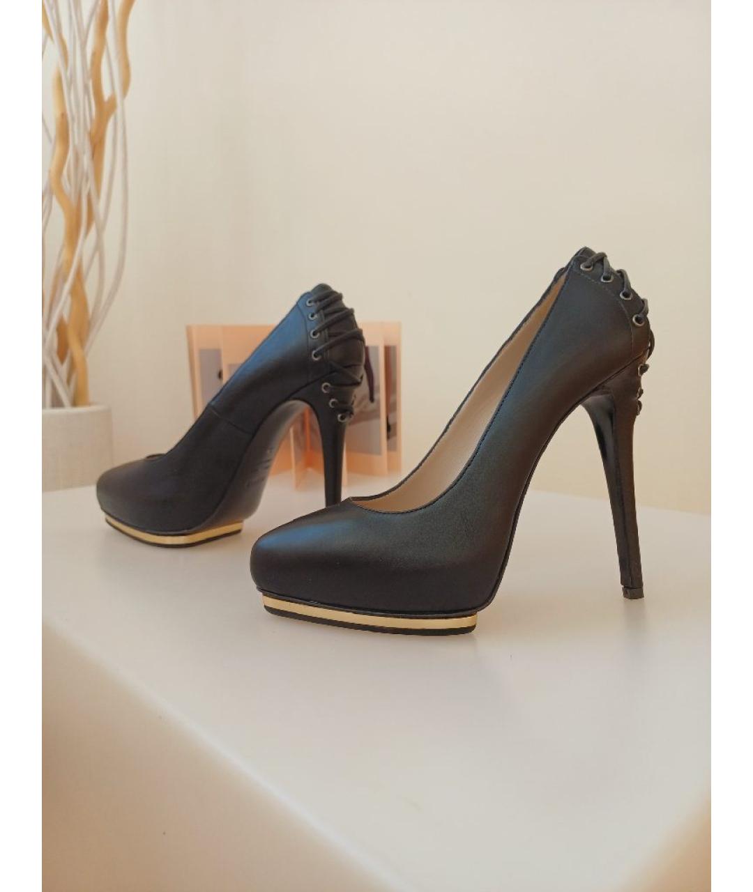 LE SILLA Черные кожаные туфли, фото 2