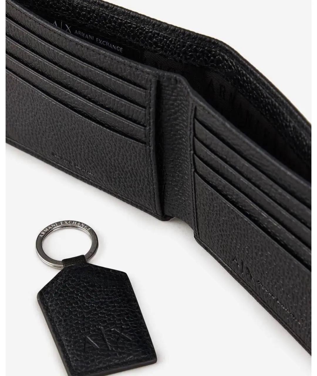 ARMANI EXCHANGE Черный кожаный кошелек, фото 3
