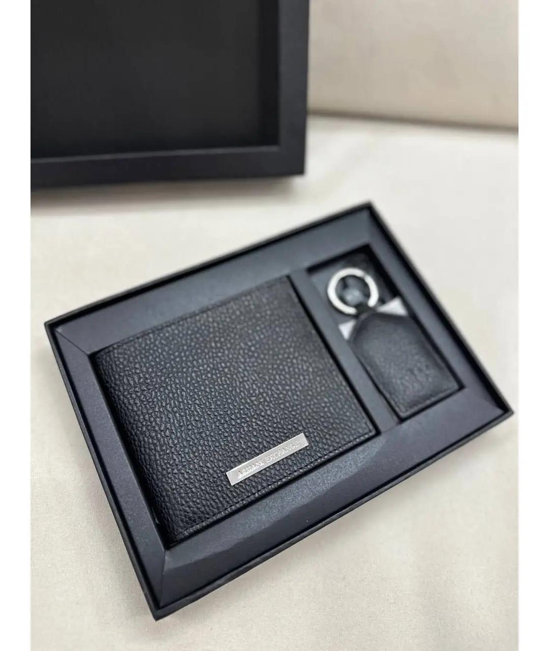 ARMANI EXCHANGE Черный кожаный кошелек, фото 5