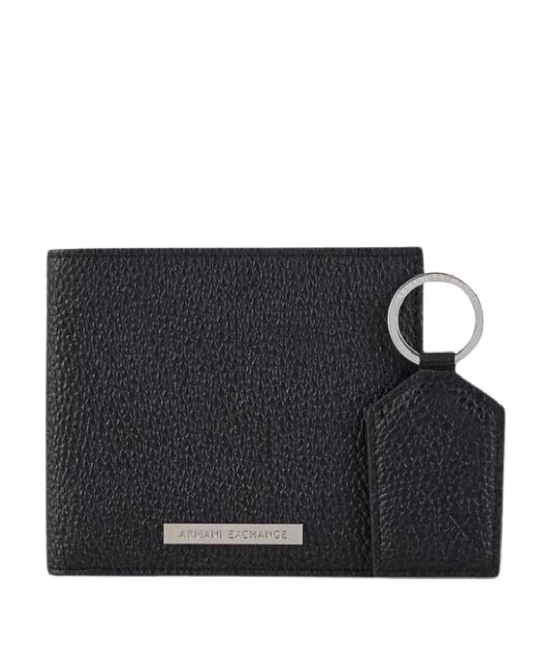 ARMANI EXCHANGE Черный кожаный кошелек, фото 1