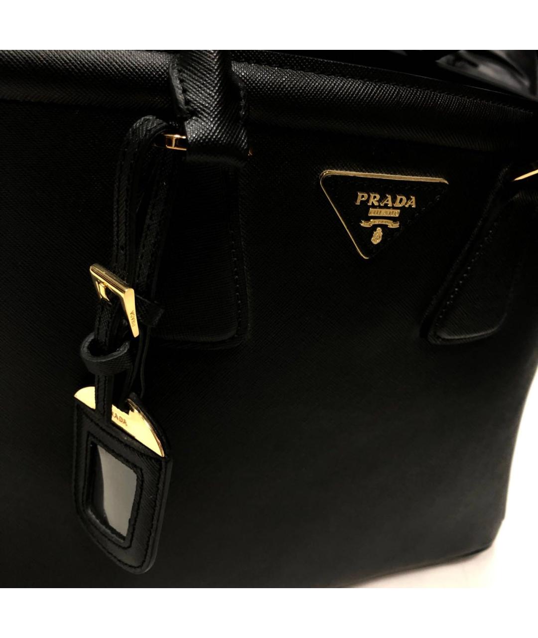 PRADA Черная кожаная сумка с короткими ручками, фото 7