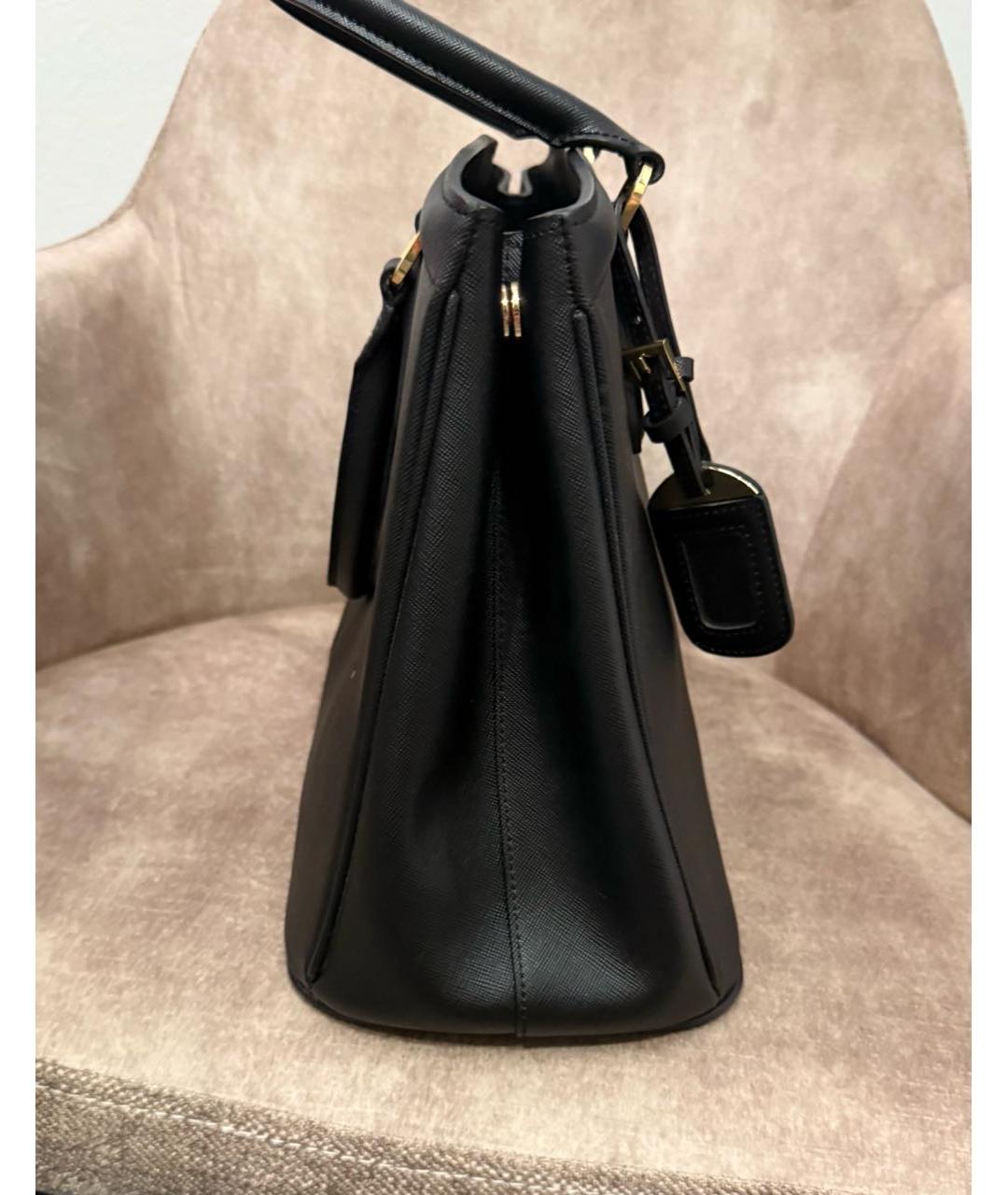 PRADA Черная кожаная сумка с короткими ручками, фото 5