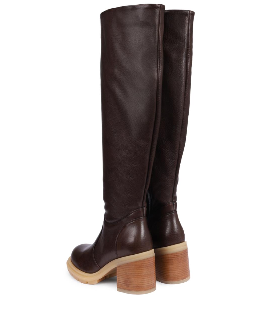 AGL Коричневые кожаные сапоги, фото 3