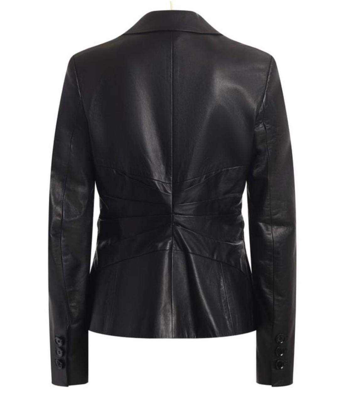 VERSACE Черная кожаная куртка, фото 2