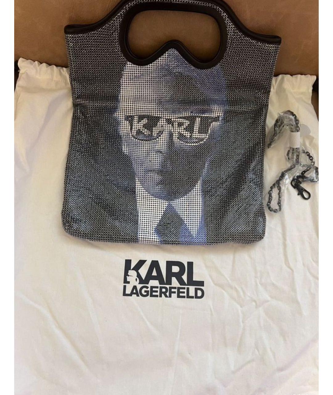 KARL LAGERFELD Синяя сумка с короткими ручками, фото 3